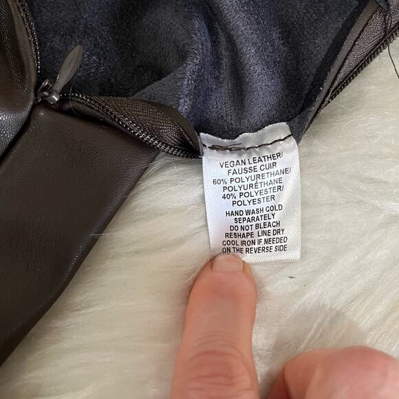 NEW Saks 5th Ave 5|48 Luxe Vegan Leather Flounce Mini Skater Circle Skirt M NWT - Picture 12 of 14